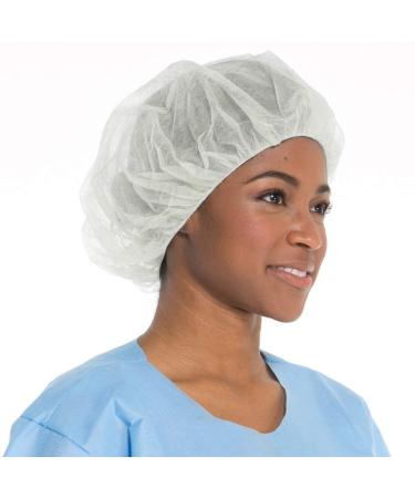 Disposable Bouffant (Hair Nets) Caps, Spun-bounded Poly, Hair Head Cover Net 21 Inches by Careoutfit (100)