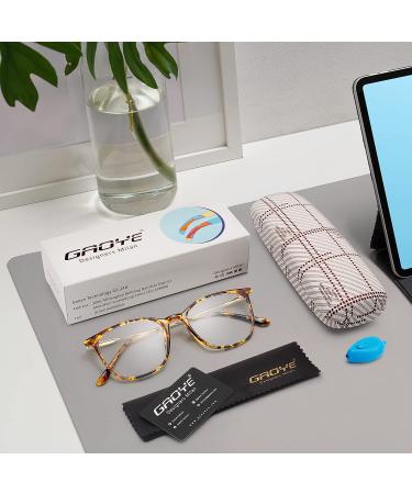Gaoye Blue Light Blocking Glasses - Leopard Frame/Gold Temples | Computer Gaming Eye-glasses for Women Men | Anti UV Nerd Fashion Square Fake Eyewear Frames - Buy Online on GoSupps.com