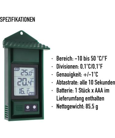 Digital Min Max Thermometer for Greenhouses | Accurate Temperature Measurement & Recording | Essential Garden Accessories - Buy Online on GoSupps.com