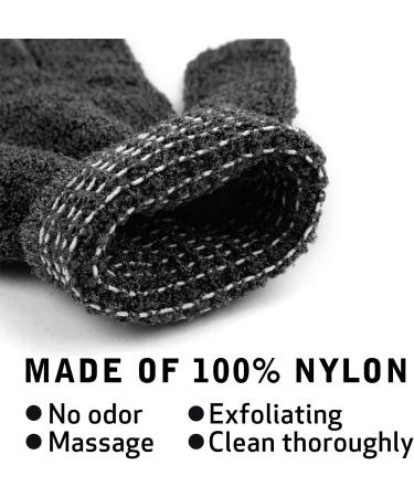10 Pairs Premium Black Exfoliating Gloves for Shower & Bath - Double Sided Scrub Wash Mitt for Spa Dead Skin Removal - Unisex Luxury Exfoliation Accessories - Buy Online on GoSupps.com