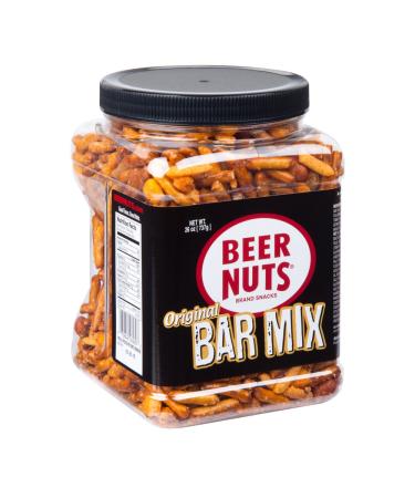 BEER NUTS Original Bar Mix - 26 oz Resealable Jar Pretzels Cheese Sticks Sesame Sticks Roasted Corn Nuts and Original Peanuts - Buy Online on GoSupps.com