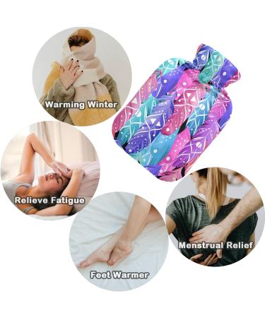 Buy Naanle Hot Water Bottle with Cover - BOHO Transparent 1L for Pain Relief & Warmth | Ideal for Back Neck Hand & Foot Therapy - Buy Online on GoSupps.com