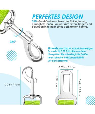 Slowton 2-in-1 Dog Car Seat Belt | Tangled-Free Durable Elastic & Adjustable Reflective Harness for Medium Dogs - Lime - Buy Online on GoSupps.com
