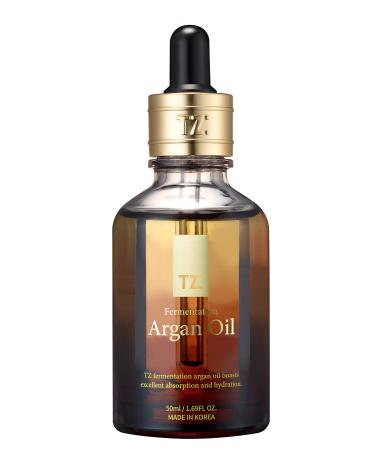 TZ Fermentation Argan Oil (1.69 Fl.Oz) | 100% Pure Organic Moroccan Argan Oil for Skin  Hair  Nail & Face | Anti-aging & Moisturizer for Hair & Face | Cold Pressed & Rich in Nutrients