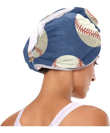 Super Absorbent Baseball Blue Hair Towel 2 Pack - Quick Dry Hair Turbans for Women & Girls | Perfect Hair Drying Solution - Buy Online on GoSupps.com