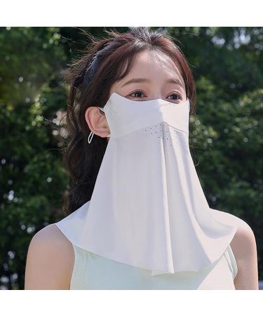 Sun Protection Masque | Sun Masque SPF Face Cover Sun Face Cover Breathable Full Face Shield Face Scarf Cover Cooling Sunscreen Masque for Men Women White - Buy Online on GoSupps.com