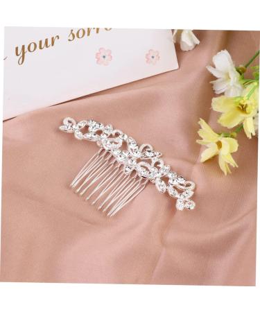 Ipetboom Rhinestone Headpiece Comb Hair Combs Barrette Crystal Rhinestone Hair Accessories Bridal Pearl Hair Comb Bridal Headpiece Alloy Hairpin Floral Hair Comb White Wedding Bride Hair up - Buy Online on GoSupps.com