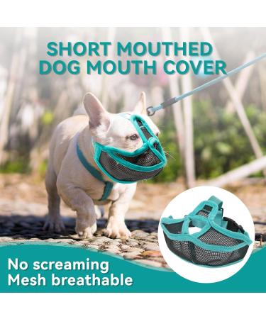 Adjustable Dog Muzzle for Short Snouts | Breathable Anti-Bite Mesh Muzzle for French Bulldogs - Buy Online on GoSupps.com