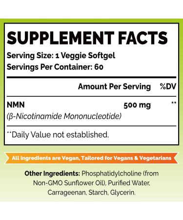 Liposomal Vegan NAD 500mg Capsules for Enhanced Cellular Energy | Vegan & Vegetarian Formula | 60 Count - Buy Online on GoSupps.com