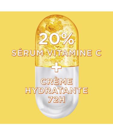 GARNIER Skin Active - 2-in-1 Radiance Booster Cream Serum - 72h Hydration & Radiance - SPF 25 - Vitamin C & Citrus - Vegan & Cruelty Free - Dull Skin Lacking Radiance - 50 ml - Buy Online on GoSupps.com