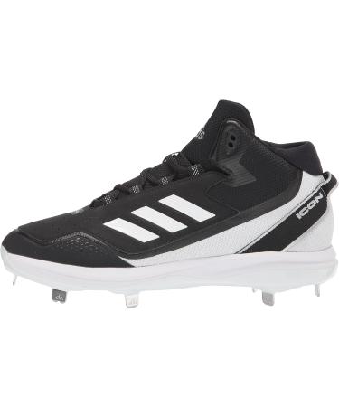 adidas Men's Icon 7 Mid Baseball Shoe 11.5 - Black/White/Silver Metallic - Buy Online on GoSupps.com