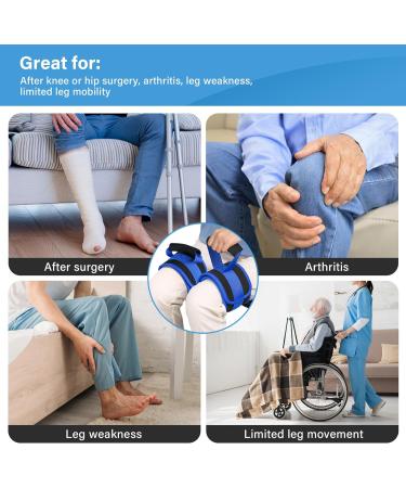 Hoomtree Leg Lifter Strap Set of 2 for Limited Mobility Thigh Lifter Strap with Padded Grip and Loop for Knee Hip Surgery Recovery Mobility Aids Tool for Disabled Get in and Out of Bed Car Wheelchair 2 pack Blue - Buy Online on GoSupps.com