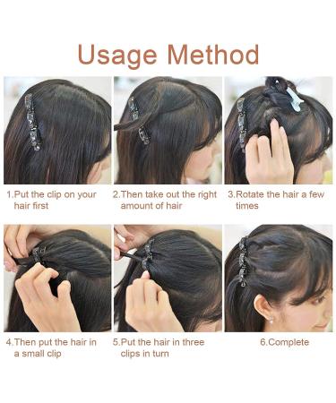 Double Layer Twist Plait Headband Hair Claw Clips - Black Magic Double Bangs Hairstyle Hair Tools for Women & Girls - Buy Online on GoSupps.com