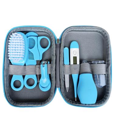 Baby Grooming Kit Blue Baby Health Care Kit Baby Essentials Accessories with Comb Hair Brush Nail Clipper Baby Safety Cutter Nail Care Set Newborn Healthcare Accessories Baby Essentials Set