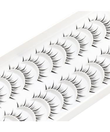 Anime Lashes With Clear Band Manga Lashes Natural Look 13mm Spiky Anime Eyelashes 10 Pairs Cosplay Wispy False Lashes Japanese Korean Asian Natural Lashes by Obeyalash - Buy Online on GoSupps.com