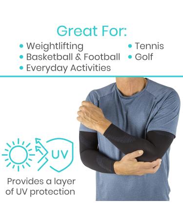 Vive Arm Compression Sleeve - Elbow Support Brace With UV Protection- Cooling Wrap For Pain- Black Sports Fit For Fishing  Cycling  Tennis- Arthritis  Tendonitis Relief- Ideal For Men & Women (Medium) - Buy Online on GoSupps.com