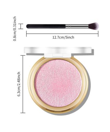 FREEORR Baked Highlighter Powder Palette - Sheer Shimmering Finish (02 Mermaid Pink) - Buy Online on GoSupps.com