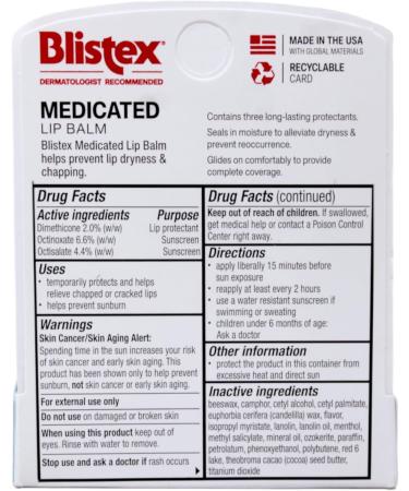 Blistex Medicated Lip Balm Regular SPF 15 Pack of 3 - Buy Online on GoSupps.com