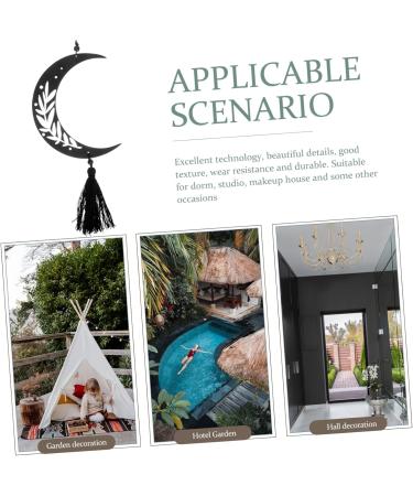 Cabilock Artwork for Farmhouse Shape Bohemia Pendant Wooden Home Hanging Living Bedroom Room Decorative Moon - Buy Online on GoSupps.com