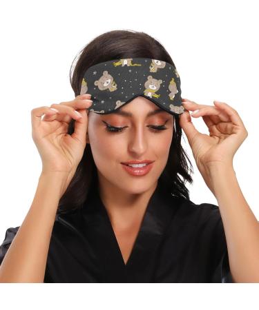 Haskirky Light Blocking Eye Mask - Adjustable Unisex Travel Mask for Deep Sleep and Meditation - Goodies Bears Pattern - Buy Online on GoSupps.com