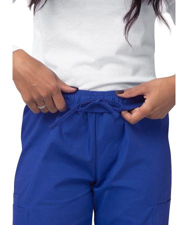 Sivvan Women's Scrub Set - Mock Wrap & Cargo Pants, Medium Royal Blue - Buy Online on GoSupps.com