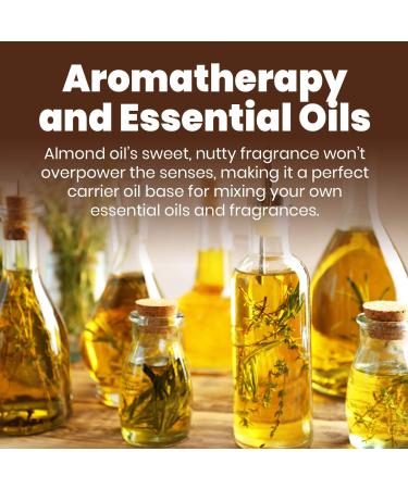 Skinsations Sweet Almond Oil 16oz | 100% Pure Cold-Pressed Natural Body Oil & Skin Moisturizer | Best Carrier Oil for Aromatherapy - Buy Online on GoSupps.com