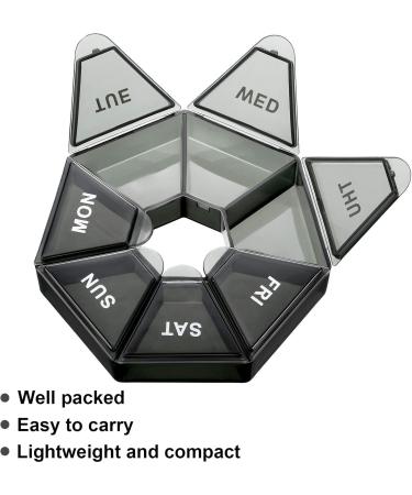 Patelai 6-Piece 7-Sided Pill Organizer - Portable Weekly Vitamin Planner & Daily Medicine Box - Travel-Friendly Storage with Vivid Colors - Buy Online on GoSupps.com