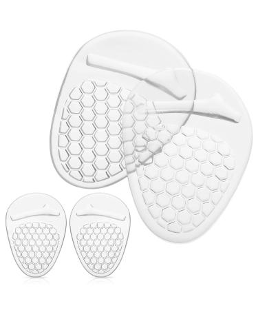 Ball of Foot Cushions 2 Pairs Soft Gel Metatarsal Pads for Women Self-Adhesive Clear High Heel Pads Shoe Inserts for Foot Comfort