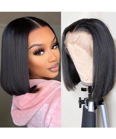 Yunmeng Bob Wig Human Hair 13x4 HD Lace Front Wigs Human Hair Short Bob Wigs for Black Women Human Hair 180 Density Bob Wigs Human Hair Pre Plucked Nature Color (14 inch) 14 Inch 13x4 lace nature color wig