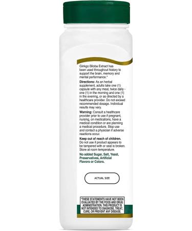 21st Century Ginkgo Biloba Extract 200mg - Standardized Vegetarian Capsules (200 Count) - Buy Online on GoSupps.com