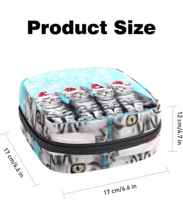 Anna Cowper Cute Cats Red Christmas Hat Sanitary Napkin Storage Bag - Multi-colored 11 - Buy Online on GoSupps.com