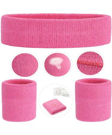 Onupgo Welding Band Set - Striped Terry Sports Training Bracelet & Headband | Sweat Absorbing Moisture Transport Light Pink - Buy Online on GoSupps.com