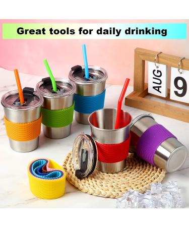 Eccliy 10-Piece Kids Cups Set with Straws and Lids | Stainless Steel Straw Sippy Cup | Spill-Proof Toddler Tumbler | 11.8 oz Metal Drinking Glasses for Children and Adults - Buy Online on GoSupps.com