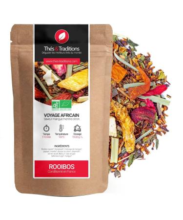 Th s & Traditions African Rooibos Journey | Mango Mint Lemon | 100g Loose Leaf Bag | Certified Organic