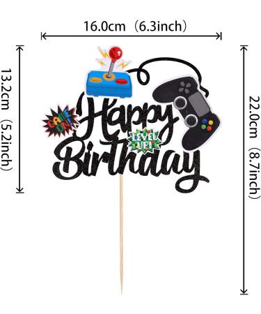 Xsstarmi 1 Pack Happy Birthday Cake Topper Video Game Happy Birthday Cake Pick GamePad Cake Decorations for Game Theme Baby Shower Kids Birthday Party Decorations Supplies Black Style02-black - Buy Online on GoSupps.com