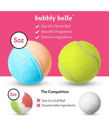 Bubbly Belle 12 Handmade Aromatherapy Bath Bombs Gift Set with Essential Oils - Vegan, 5 oz Each - Buy Online on GoSupps.com