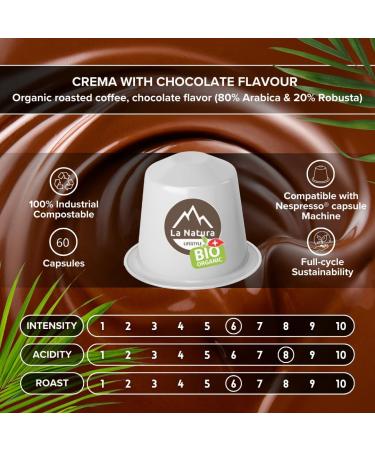  La Natura LIFESTYLE Crema BIO Coffee Chocolate - 60 capsules La Natura Lifestyle BAG - Buy Online on GoSupps.com