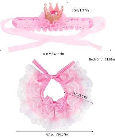 Legendog Princess Cat Bandana and Crown Costume for Cats - Cute Lace Dog Bandana for Small Dogs - Pink Outfit for Birthday Party - Buy Online on GoSupps.com