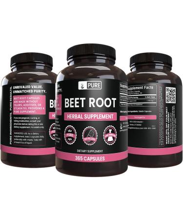 365 Pure Beet Root Capsules - Lab Verified, No Fillers, 100% Original Ingredients - 1 Pack - Buy Online on GoSupps.com