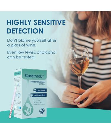 Carethetic Alcohol Detection Strips for Breast Milk - Highly Sensitive Alcohol Test for Breastfeeding Moms - 2 Min Results (12 Count) - Buy Online on GoSupps.com