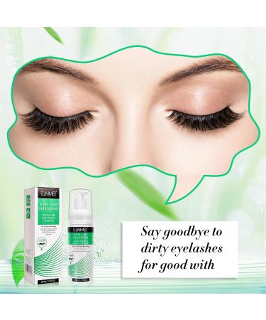 Eyelash Extension Shampoo 50ml + Brush and Mascara Wand Foaming Eyelid Cleanser Eyelash Extension Cleanser Foam Eyelash Wash and Eyelash Bath for Extensions (Green) - Buy Online on GoSupps.com