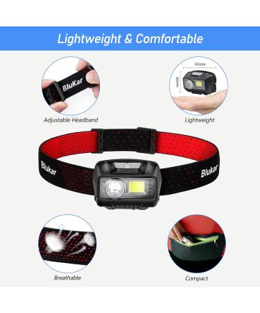 Bluchar LED Head Lamp 2 Pack - Rechargeable 8 Light Modes Waterproof Mini Headlamp for Jogging Camping & Fishing - Buy Online on GoSupps.com