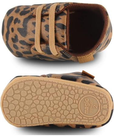 Baby First Walking Shoes for Boys and Girls | Non-Slip Rubber Soles | Leopard Print | 0-18 Months - Buy Online on GoSupps.com