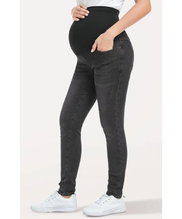 PACBREEZE Women's Maternity Jeans Over The Belly High Waist Denim Skinny Pants - Wash Black XXL - Buy Online on GoSupps.com