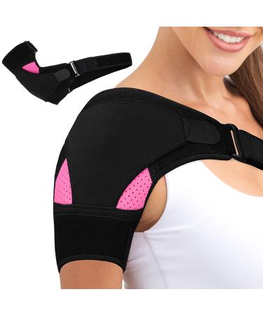 JCTRRJ shoulder bandage shoulder orthosis for women shoulder support bandage shoulder bandage for women shoulder warmer women prevention and restoration of sports injuries arthritis (pink)