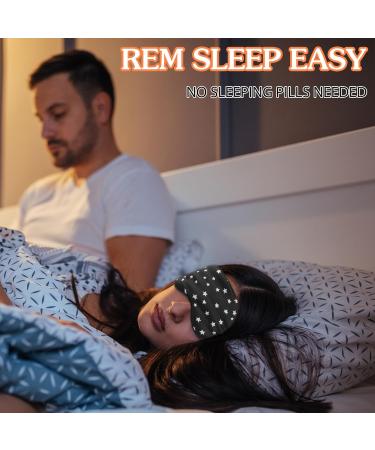 Stars Silk Sleep Mask - Black Starry Sky Eye Cover with Adjustable Strap & Earplugs | Soft Lightweight Blackout Sleeping Aid for Men & Women - Buy Online on GoSupps.com