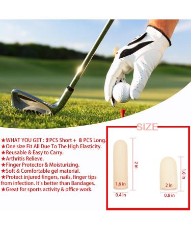 Gel Finger Cots Finger Protector Support & Gloves Kit - Trigger Finger Relief | Hand Eczema & Arthritis Relief- Nude 2 Short + 8 Long - Buy Online on GoSupps.com