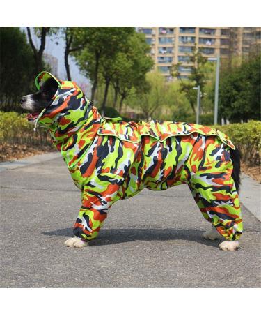 Buy Tfeng Waterproof Dog Raincoat with Removable Hoodie | Adjustable Camouflage Green Jacket for Dogs - 10 Sizes Available - Buy Online on GoSupps.com
