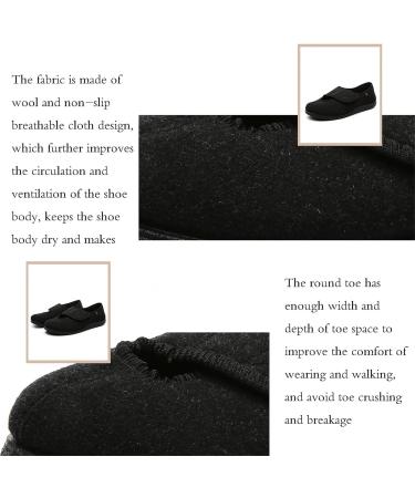 Yytcsjz Adjustable Men's Diabetic Slippers - Wide Air Cushion Lightweight Walking Shoes for Elderly - Black - Buy Online on GoSupps.com