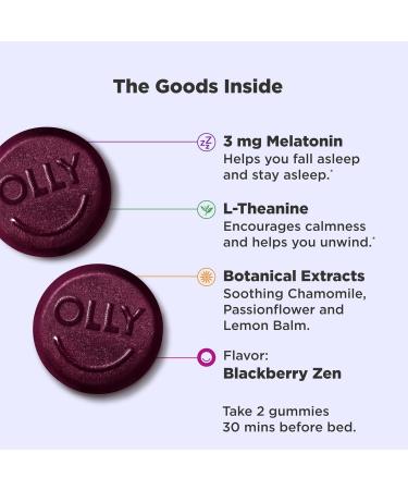 OLLY Sleep Gummies with Melatonin L-Theanine and Botanicals BlackBerry and Strawberry Flavors 130 Count - Buy Online on GoSupps.com